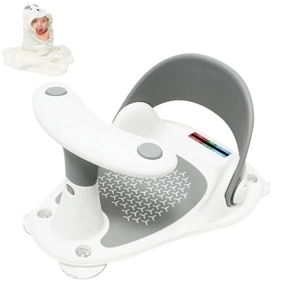 Baby Bath Seat with Thermometer, Non-Slip Toddler Chair for 6-24 Months, Gray
Opens in a new window