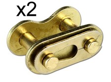 2 420 Gold Chain Split Break Link Pit Dirt Bike Quad Drifter Gokart Motor Buggy