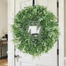 Dushle 26" Large Eucalyptus Wreath for Front Door Spring 26 inch, Green
