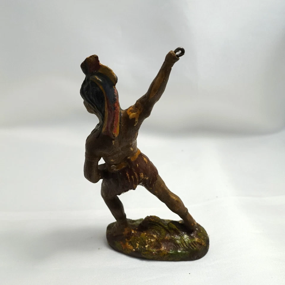 Wildwest Elastolin Masse Figur 12,0 cm Indianer um 1920 / ev 717(48) - Bild 4 von 4