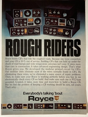 #ad 1976 Royce Electronics Print Ad Rough Riders CB Radio $11.99
