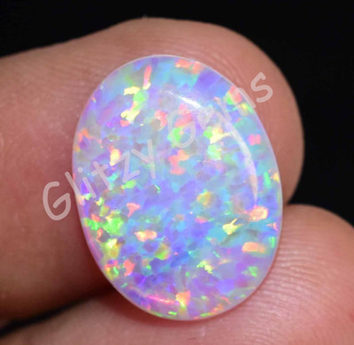 Natural Milky White Play Of Color Fire Opal 4.25 Ct Cabo Certified Gemstone