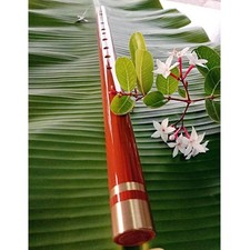 Key Bb Thai Flute Brown PVC Real Khlui Phiang Nice Sound Woodwind Hightquality