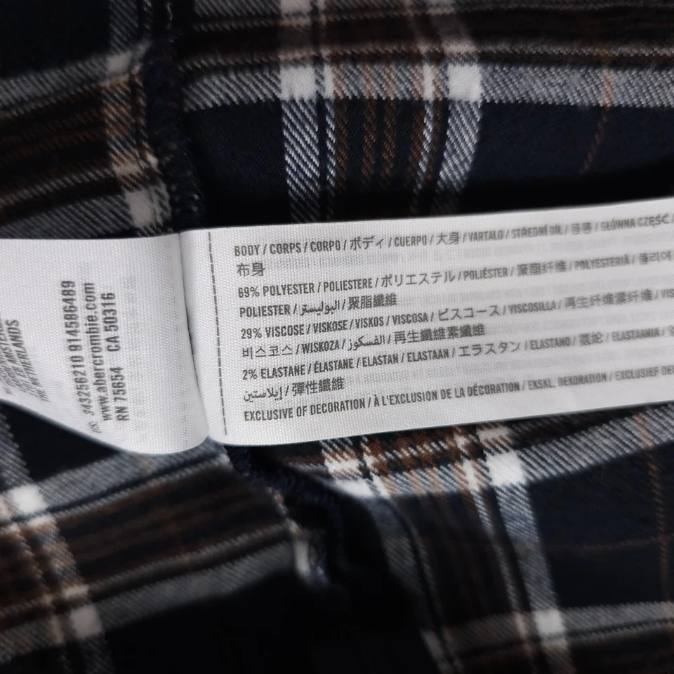 Falda Hollister S Azul Franela Plisada a Cuadros Ultra Alto Tiro Academia Colegiala Foto 4 de 4