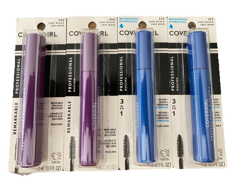 4 x Covergirl Remarkable Professional Mascara #200/225 Very Black