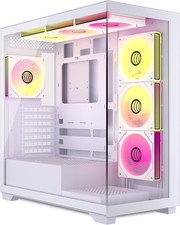 ATX PC Case 7 PWM ARGB Fans Pre-Installed, Mid Tower Computer Case with Full-Vie