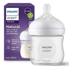 Safe and Comfortable Natural Baby Bottle - 4oz with Anti-Colic Slow Flow Nipple