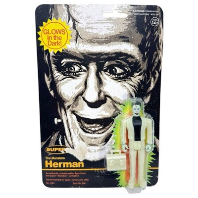 The Munsters - Glow in the Dark Herman Munster Super 7 ReAction Moc RAR -IG TOYS