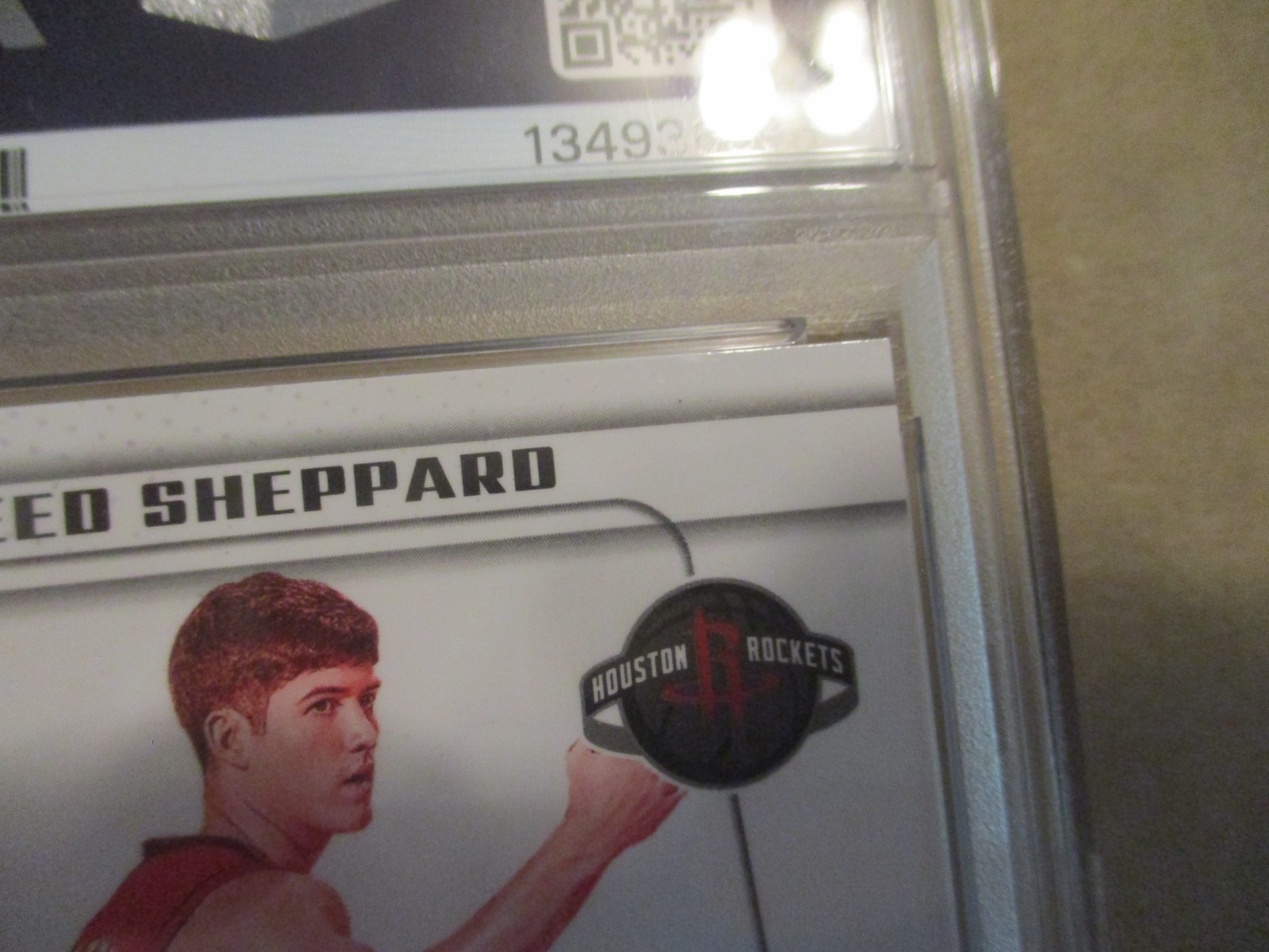 2024-25 PANINI PRIZM DECA REED SHEPPARD #PDS-RSH RC BLUE PRIZM AUTO 19/49 PSA 8 view 15
