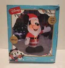 Gemmy Christmas Disney Lighted Inflatable Santa Claus Mickey Mouse 3.5 ft