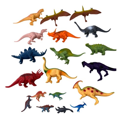 Dinosaur Toy Figure Lot 17pc Plastic Mixed Species Sizes Kids Toy Nursery Decor