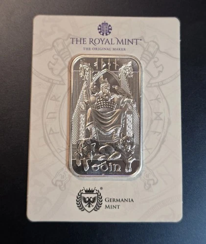 Norse Gods Odin 1 oz .9999 Fine Silver Bar – Germania Mint New Assay Royal Mint