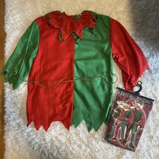 Adult Elf Costume Jingle Red Green One Size Fits Most Christmas Halloween