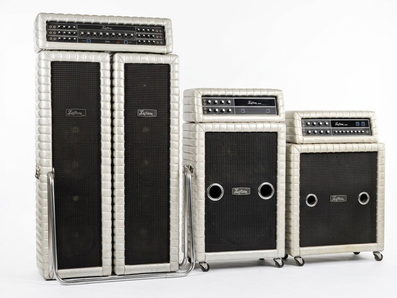 Vintage 1970s Kustom Silver Sparkle Tuck and Roll Amplifier Collection