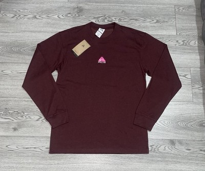 Gr. XS Nike ACG Lungen Langarm T-Shirt Oberteil - Loose Fit Burgundy Crush Neu