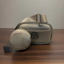 NWOT CXL By Christian Lacroix silverCrossbody Bag w/ SMALL Pouch NWT