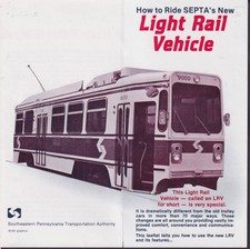 How to Ride SEPTA Light Rail Vehicle LRV folder 1981