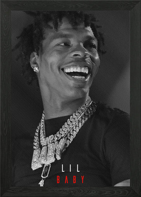 Lil Baby Rapper Hip Hop gerahmtes Wandbild Poster Leinwanddruck Bild