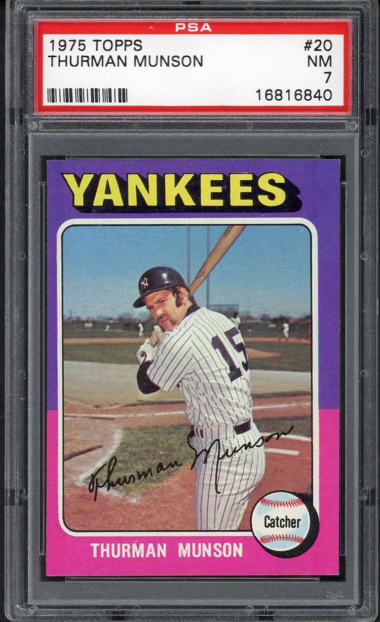 1975 TOPPS # 20 THURMAN MUNSON YANKEES PSA 7 NM 547513 (KYCARDS)