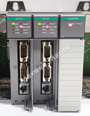 Lot of 3 Allen Bradley SLC 500 Modules 2x 1746-BAS Basic Ser C 1x 1747-SN Ser B
