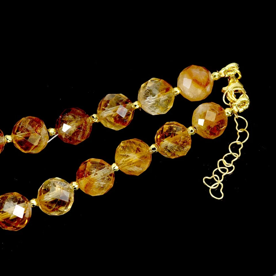 Collar de plata de ley 925 pera citrino 12x8 mm zafiro piedras preciosas 17 pulgadas Foto 3 de 4