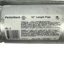 PelletVent 12" Length Galvanized Steel Pipe Low Temp Vent Class L UL