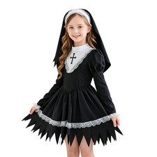 Kids Girls Dress Festival Costume Headpiece Outfit Carnival Cosplay Halloween