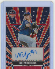 2026 Panini USA Stars & Stripes Nolyn Nickels USA Red Prizm Auto #76/99