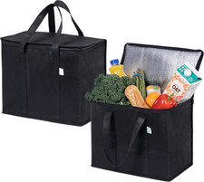2 Pack Cooler Bags - Insulated for  Delivery, Collapsible and Reusable Shopping 
