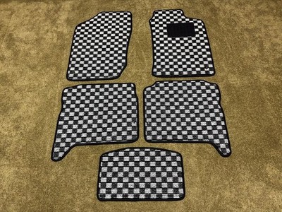 Made in Japan Tailored Floor Mats Black White for Toyota Hilux Surf 185 4Runner