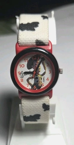 Vtg Woodie Timex Watch With Flexable Cow Hide Band
