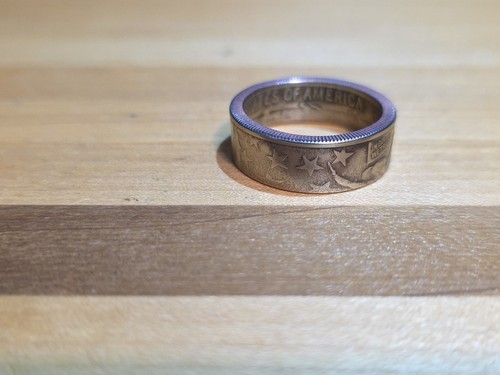 Anello con moneta mezzo dollaro olimpico fatto a mano misura 12 - Foto 8 di 9