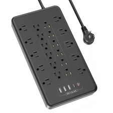 22 Outlets Power Strip 6FT, PASSUS Surge Protector with USB C Ports, 1875W/15...