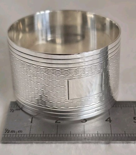 Antique sterling silver napkin ring. Birmingham 1920. By Edwin Joseph Houlston - Picture 15 of 22