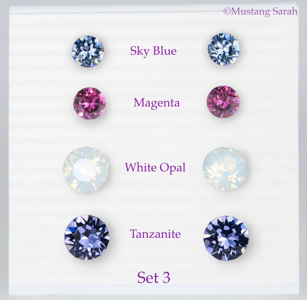 Swarovski Crystal Metal free Hypoallergenic Earrings 3mm 4mm