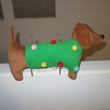 Festive Fun 2023 Dachshund Christmas Sweater Novelty 11" x 18" Throw Pillow NWT