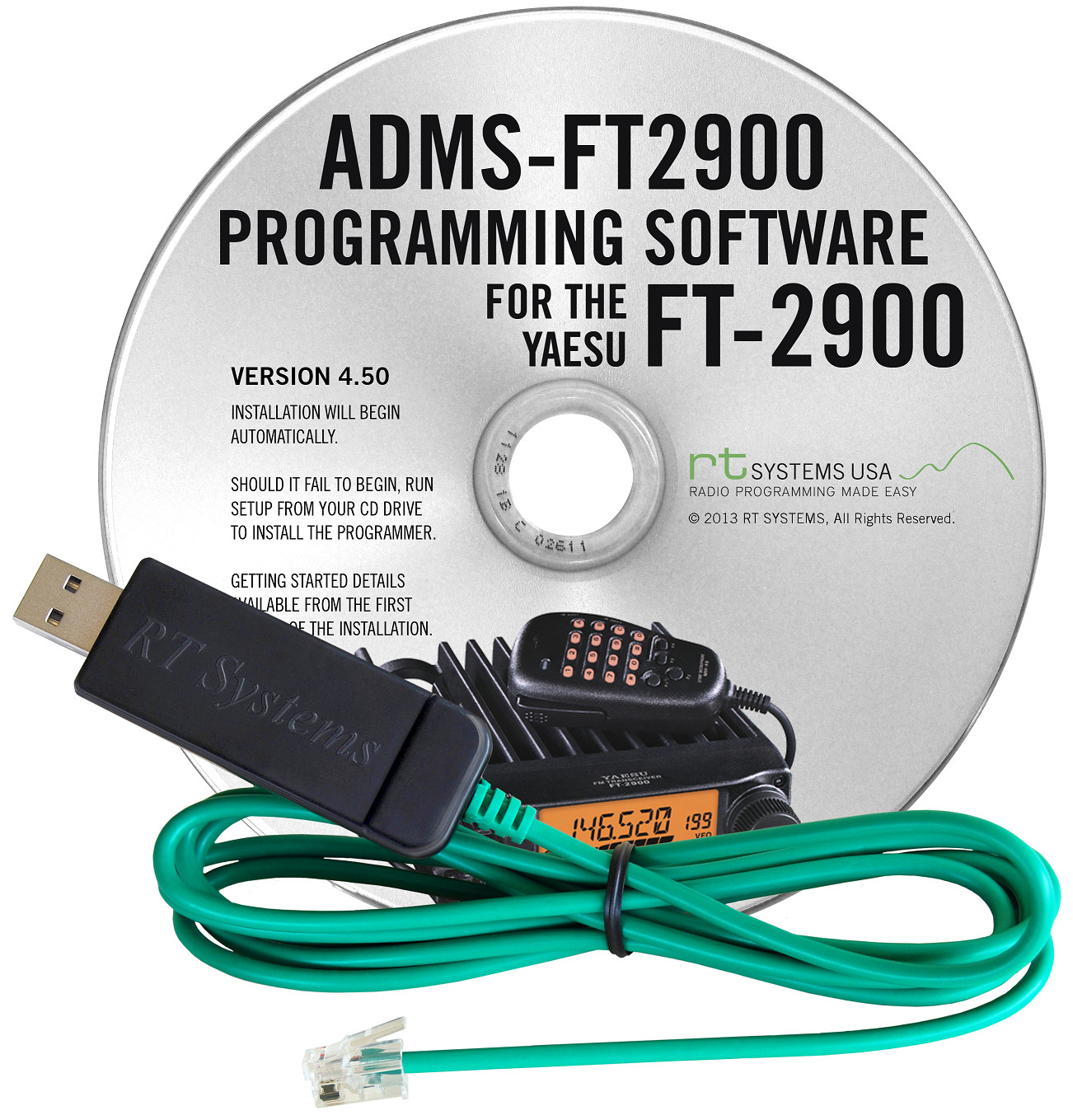 ADMS-2900 Programming Software and USB-29F cable for the Yaesu FT-2900R