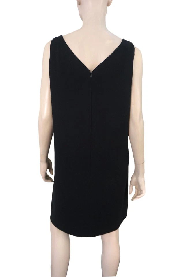 Платье цельнокроеное OSCAR DE LA RENTA 2018 размер 12 с вырезом лодочкой черное креп - Изображение 2 из 3