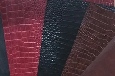 Bonded leather book binding material,Amazona Grain Crocodile, Red, Walnut, Black