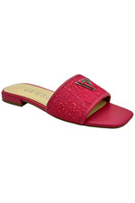 Guess Women's Tamsey One Band Square Toe Slide Flat Sandals Pink