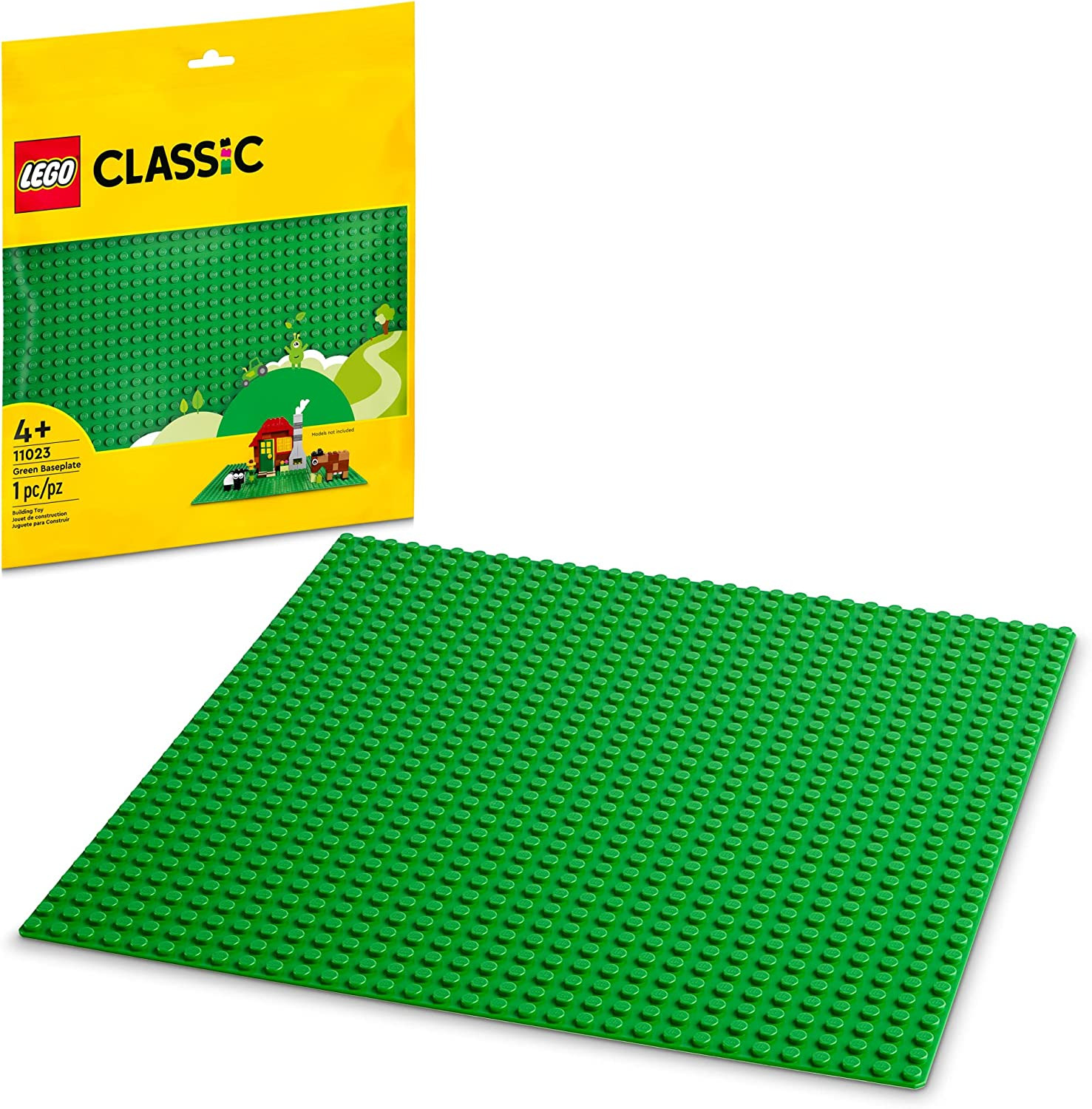 LEGO Classic Green Baseplate 11023 Creative Toy, Essential Back to School Suppli