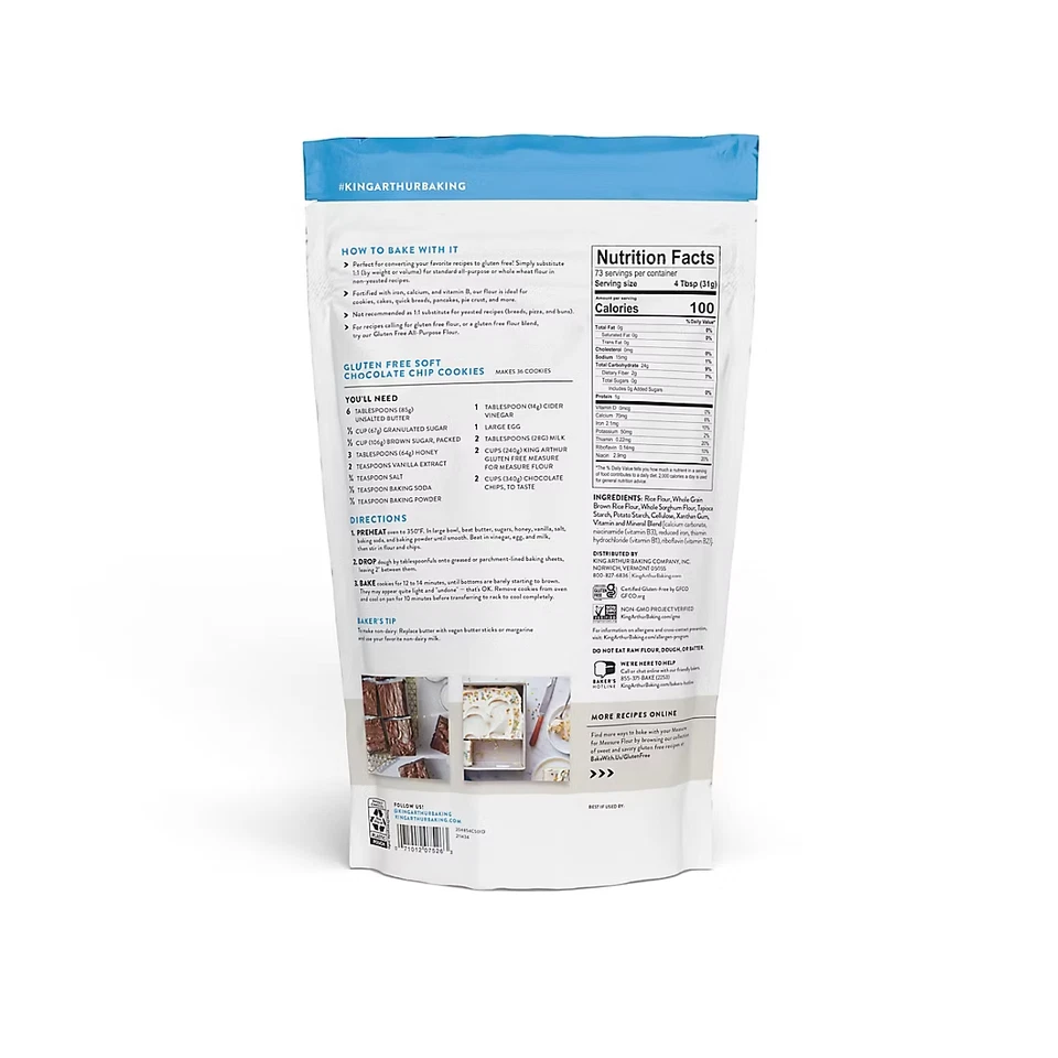 Harina King Arthur sin gluten 10 libras total guardería NUEVO pan de pizza SIN ENVÍO A CA Foto 2 de 2