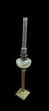 LAMPADA  PETROLIO OTTONE  VETRO COLONNA LIBERTY