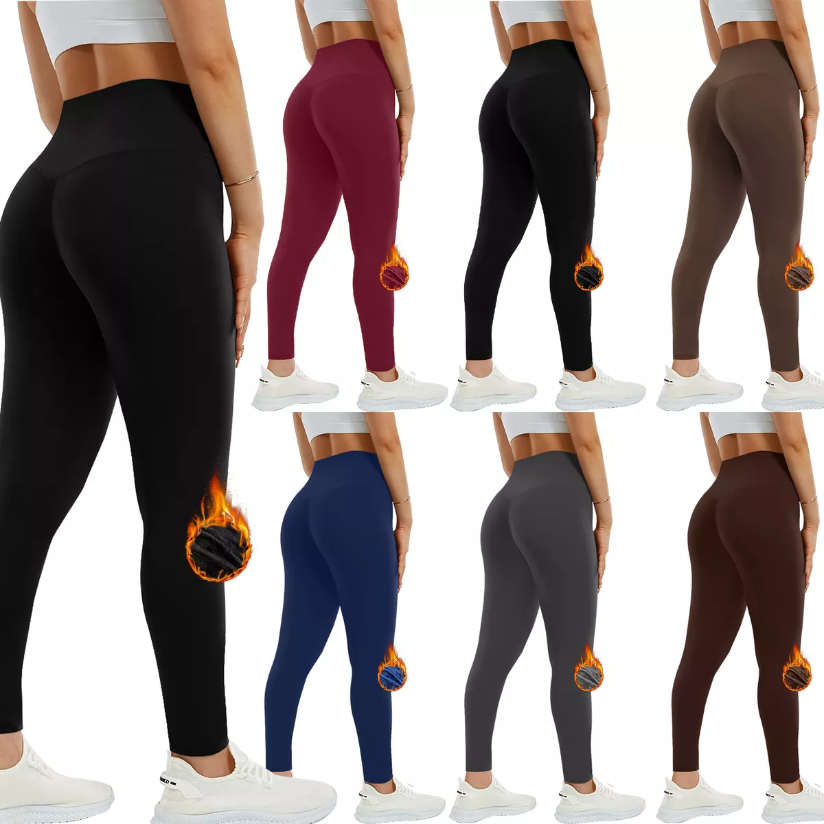 Women Workout Legging Thermal Fleece Lined Leggings Women High