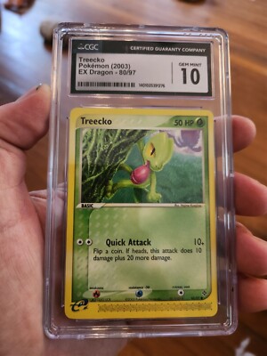 POP 19) CGC 10 GEM MINT 2003 Pokemon EX Dragon 80/97 Treecko Card