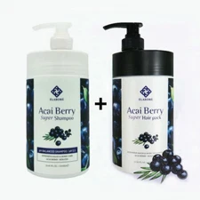 Elabore Acai Berry Super Shampoo and Hair Pack Set (2pcs)- Sulfate Free 1000ml