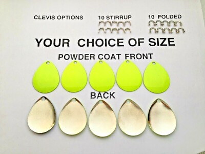 10 choice of SZ #00 thr 8 Colorado smooth chartreuse SPINNER BLADES for harness
