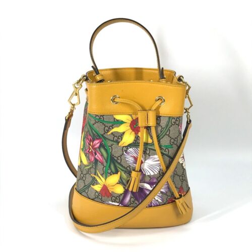 GUCCI 550621 GG Flora Flower small bucket 2WAY Shoulder Bag Hand Bag - Picture 1 of 16