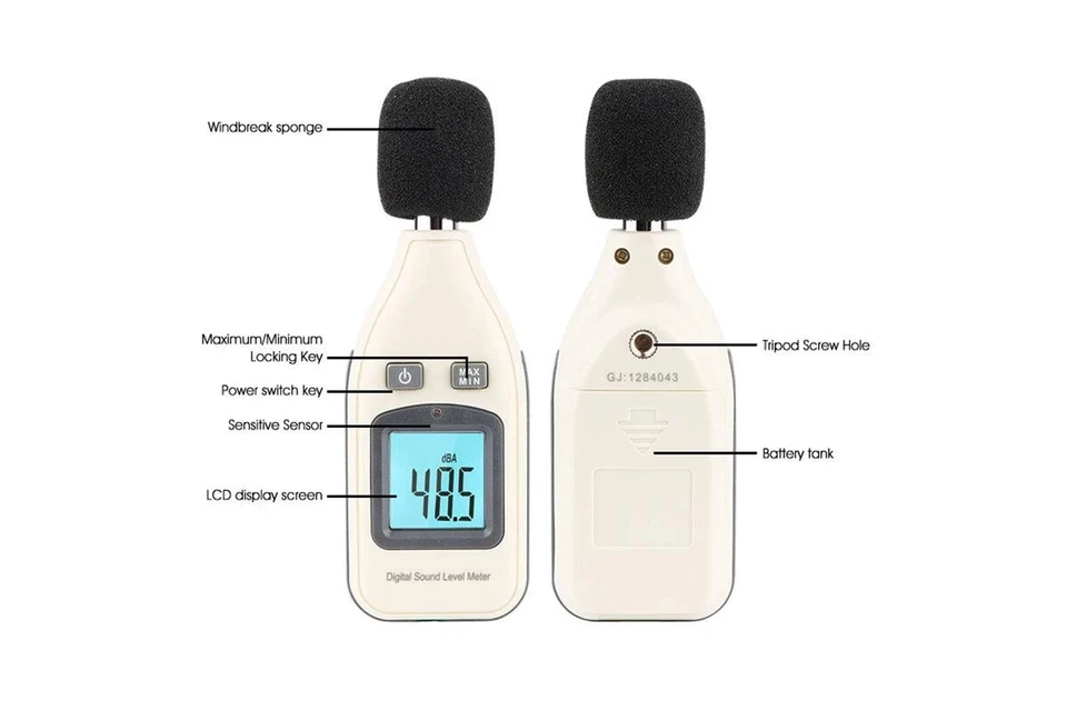 Digital Decibel Meter Sound Level Reader LCD Display Noise Monitor Tester - Image 4 of 4
