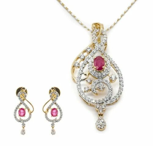 Collares y colgantes de joyería con diamantes rubí